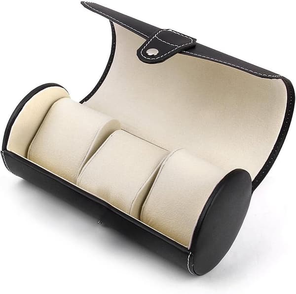 Klockdisplaybox Organizer, PU Display Förvaringslåda med 3 Fack