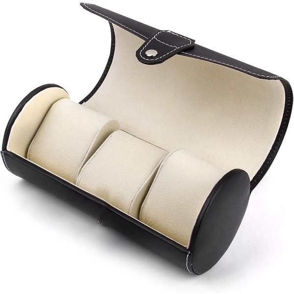 Urkasse Display Box Organizer, PU Display Opbevaringsboks med 3 Kompa