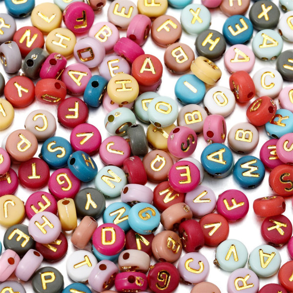 Bogstavperler 1000stk Alfabetperle Farverige perler med Sølv Let