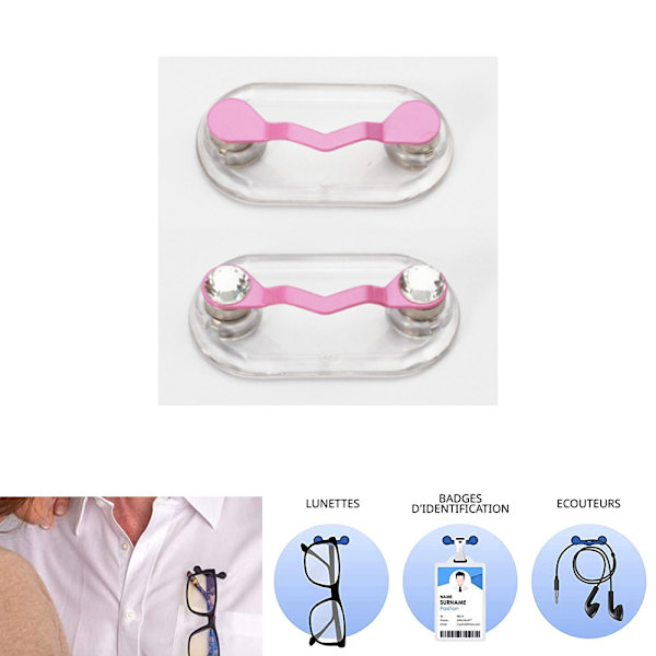 2 stk. (rosa og hvid diamant med bund) magnetisk holder