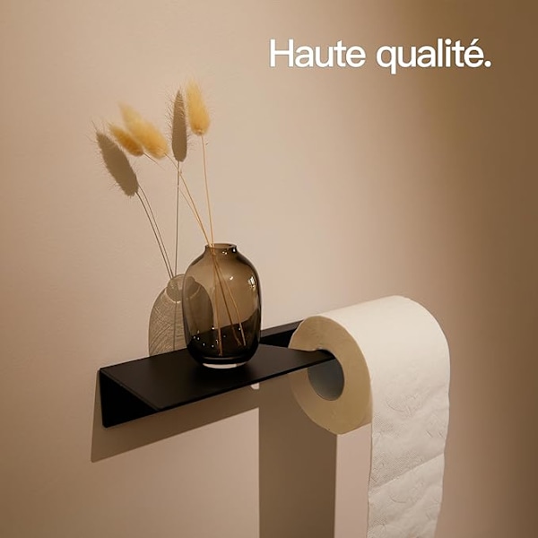 Hamburg Design WC-paperiteline ilman porausta I Itsekiinnittyvä seinään asennettava kylpyhuoneen WC-paperiteline I WC-rulla