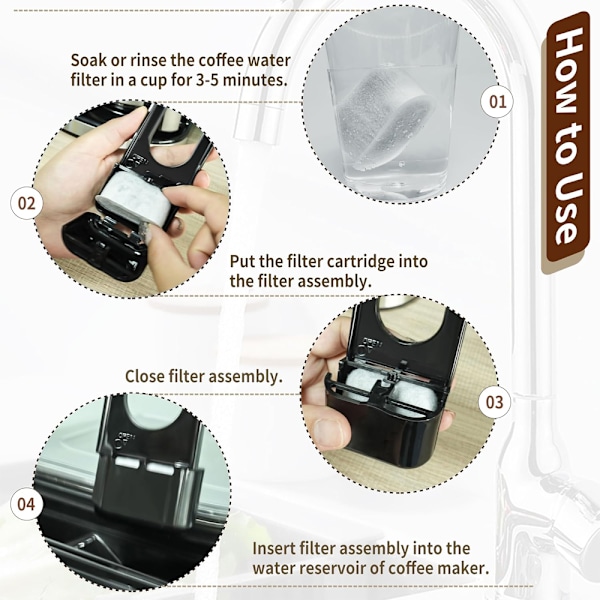 6 stk. Kaffefilterposer, filterposer til kaffemaskine, filter