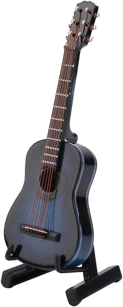 Miniature Guitar Træ Model Musikinstrument Display wit
