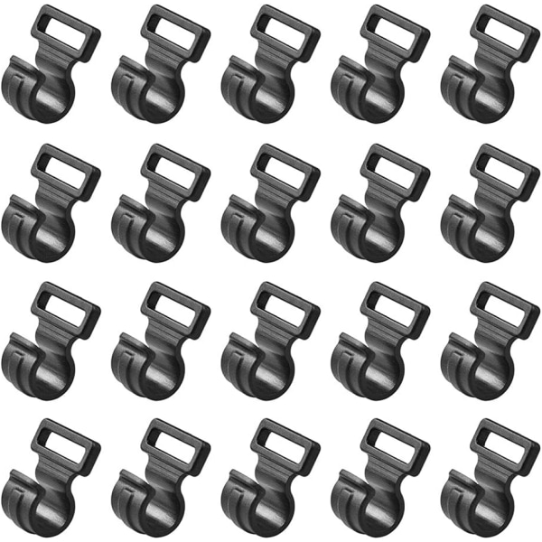 20pcs Black, One Size 19*20*14mm, Unisex Plastic Tent Hooks for A