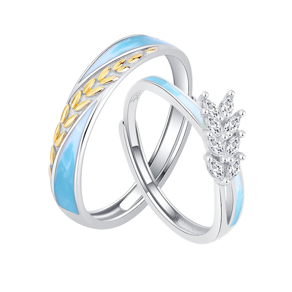 1 Lykkeligt Par Ring Par Ring S925 Sterling Sølv Ring