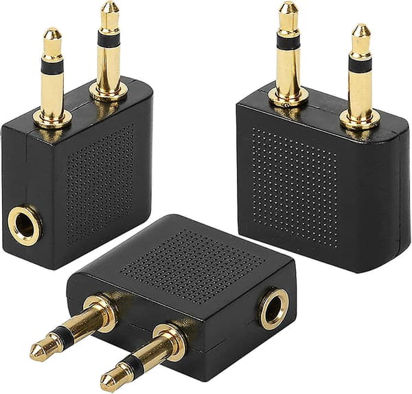 Flygplansheadset-adapter Stereo Aux-uttag Headset-adapter (bl