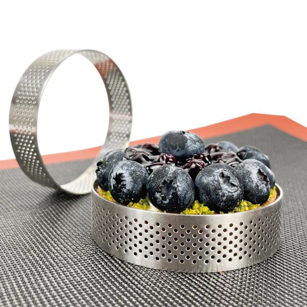 3 stk. rustfrit stål mousse ring rund hulletårn