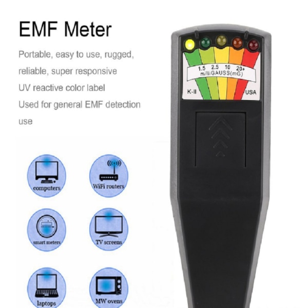 Emf Meter Magnetfeltdetektor Med 9v Batterier Spøgelsesjagt