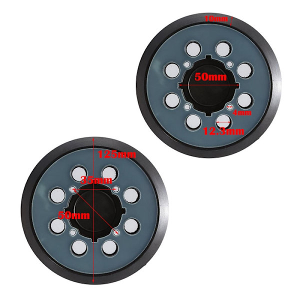 4 stk. 5 tommer 125 mm 8 huller krog og løkke udskiftning slibepude