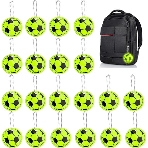 Reflective Pendants, 20 Pieces Safety Reflector Reflector for Kids Football Reflective Pen