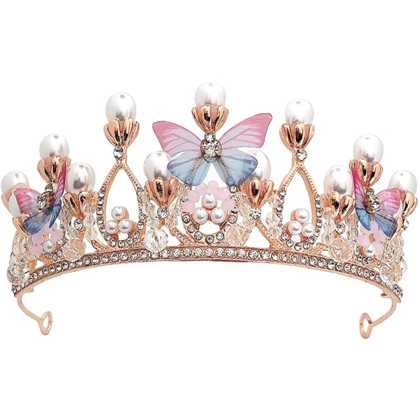 Børne krystal hovedbeklædning Crown Rhinestone kronprinsesse pige