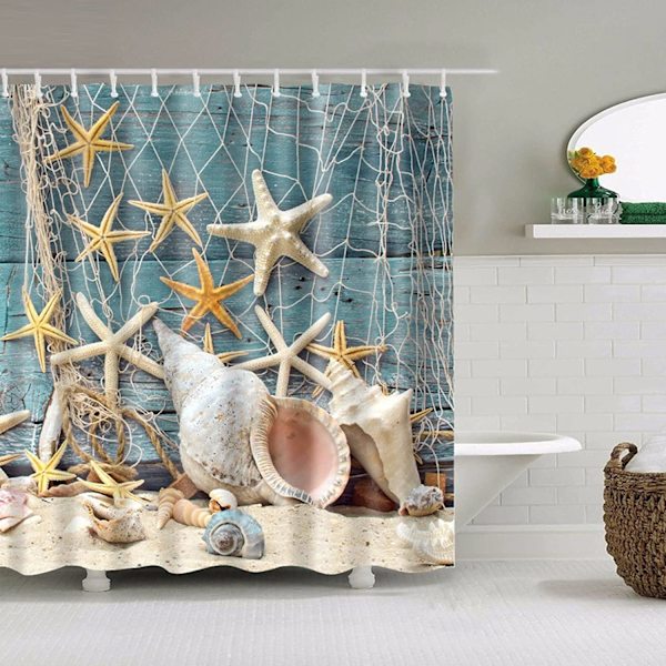 Duschdraperi, tyg duschdraperi foder Ocean Shower St