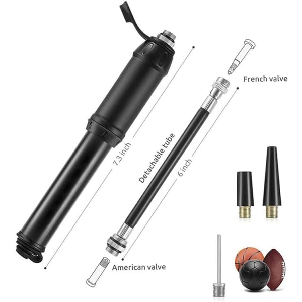Mini-pyöräpumppu [140 PSI] Sopii Presta- ja Schrader-venttiileille,