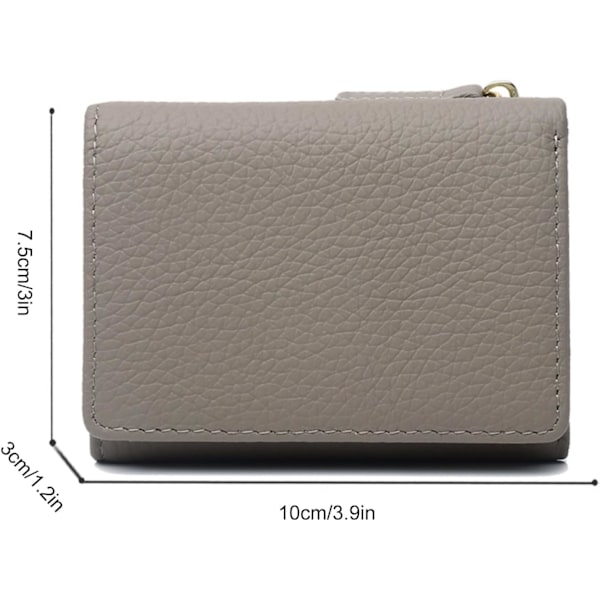 Grön Dam Äkta Läder Miniplånbok RFID-blockerande Korthållare Organizer Ficka Miniplånbok, Vikbar Slim Kompakt