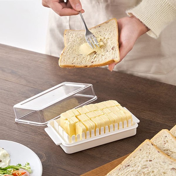 Butter dish with airtight lid for easy cutting and storage, butt