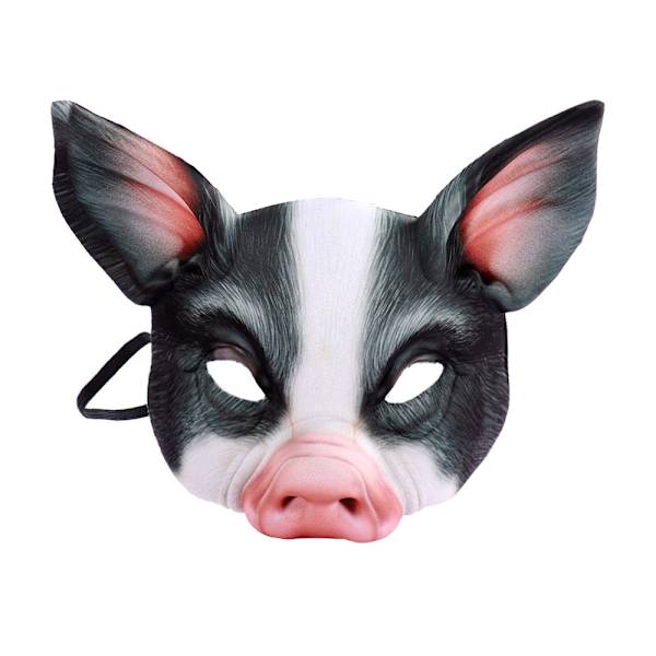 Halvmask, realistiskt tryck, elastisk, karneval, Halloween, karneval