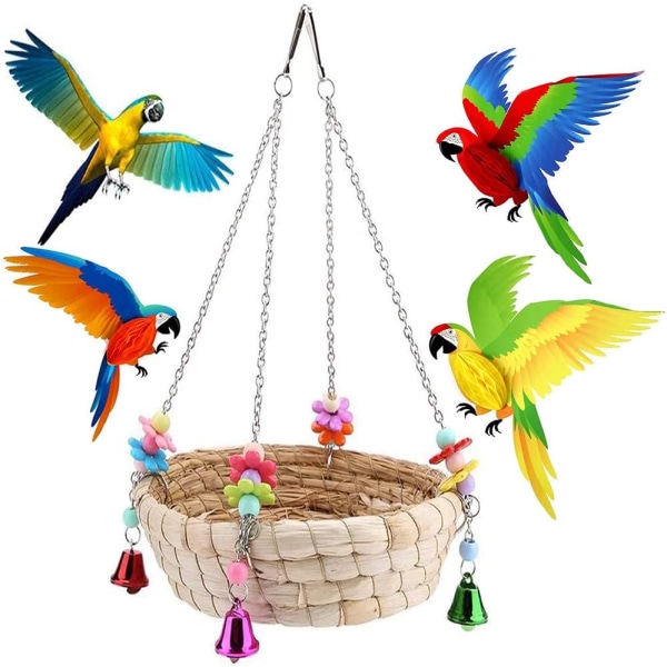 Burleke, papegøyeburleketøy, fugleleker for papegøye, naturlig hånd Wo