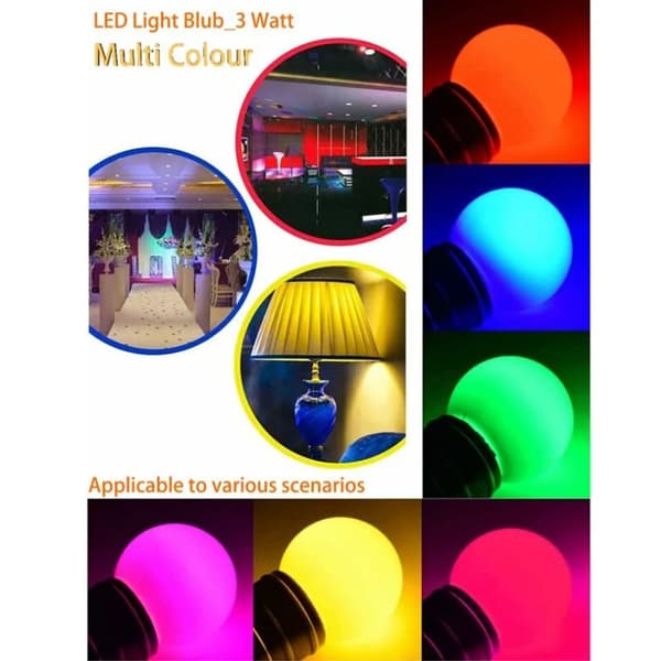 Farget LED-pære B22 3W - Pakke med 40