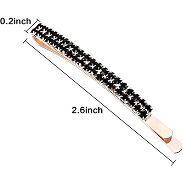 16 stk. hårspenner med strass, metallspenner med dobbel rad krystall