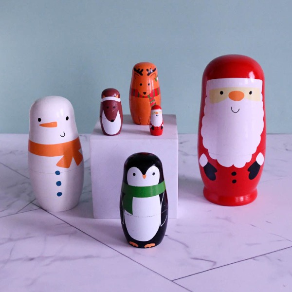 Russian style dolls Wooden painted handicrafts Children's Ch