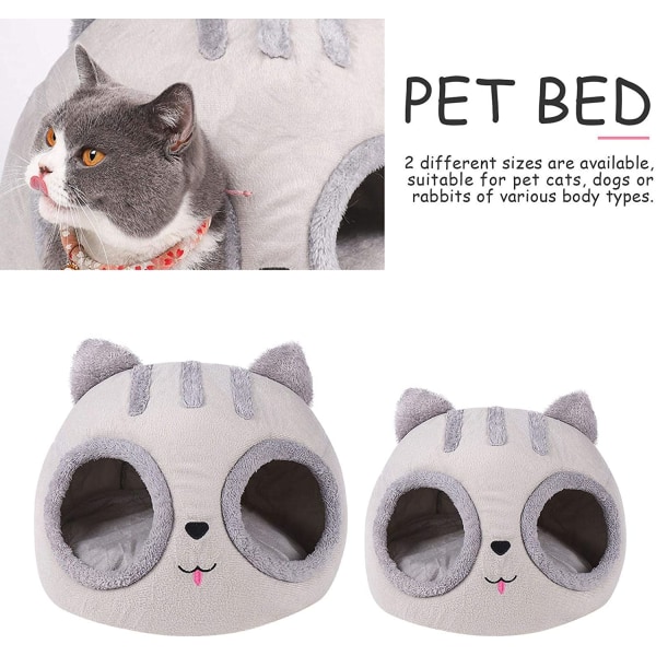 Katteseng - Mykt vaskbart trekk - Kattehodeform - Komfortabelt kjæledyr