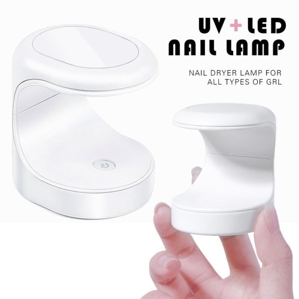 Mini Nail Lamp (Hvit) - UV/LED Nail Dryer UV Light for Gel Nail