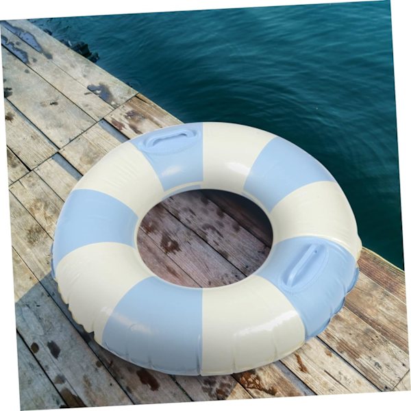 Randig Badring Uppblåsbar Pool Flytring Badring blue