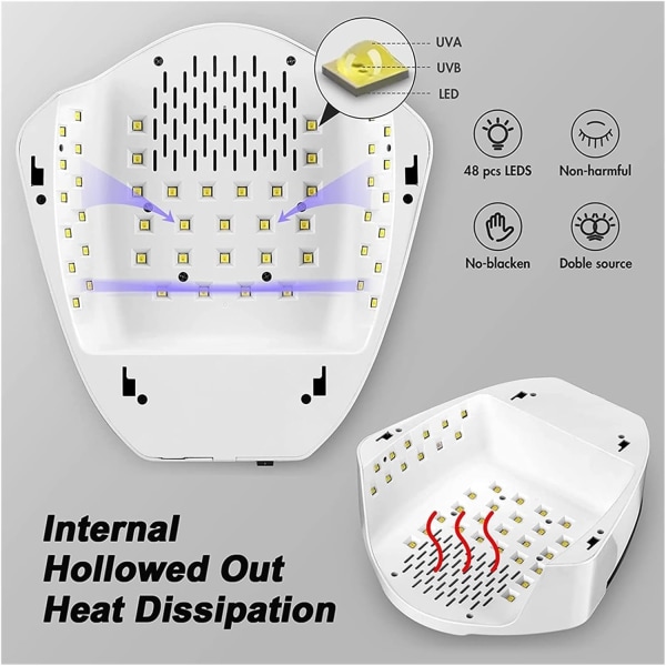 LED Månelys UV LED Neglelampe 96W Genopladelig Trådløs Profess