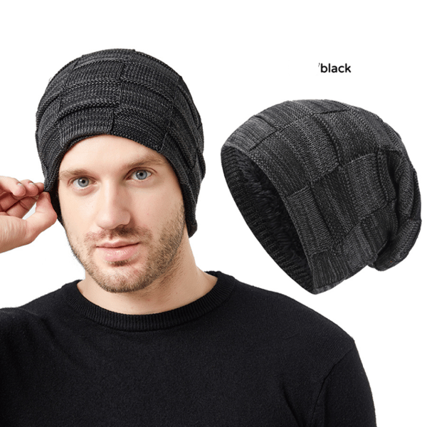 2 st stickade mössor par sektion plus fleece öron skydd