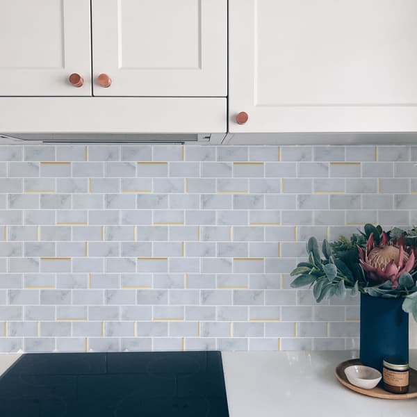 (10 fliser, tykkere versjon) Skrell og lim backsplash, Subway Til