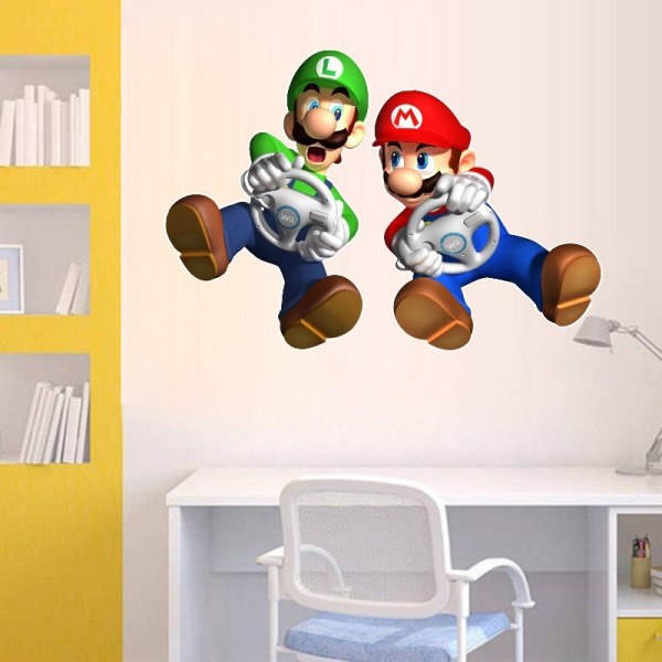 Super Mario Bros. Yoshi og Mario Peel and Stick Giant Wall Deca