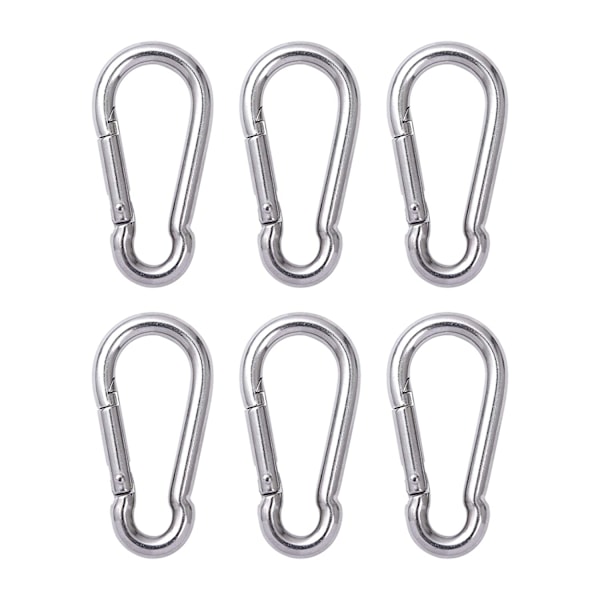 6-pack fjäderbelastade karbinhakar, kraftig karbinhake - M8 C