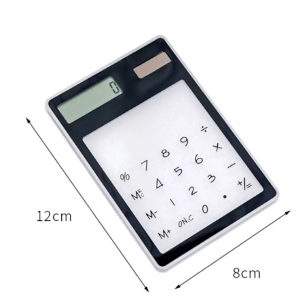 2 stk. Transparent Solcelled Beregner Touchscreen Beregner Videnskabelig Beregner