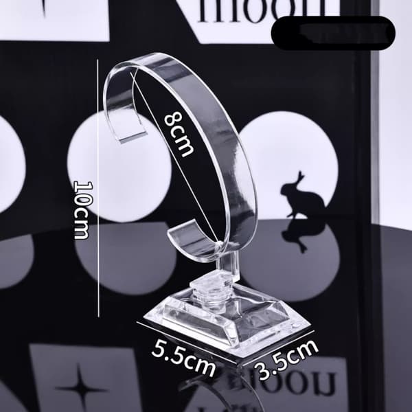 2-delat transparent akrylklockställ (8 cm)