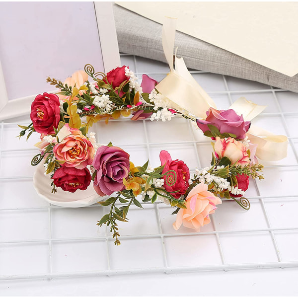 Blomsterkrans Blomsterhuvudband Girlang Hårkrans Hår Girlang Fl