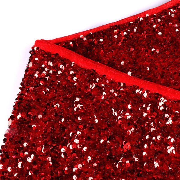 Joulukuusihame mekko punaisella helmillä koristeltu joulupaljettipuu