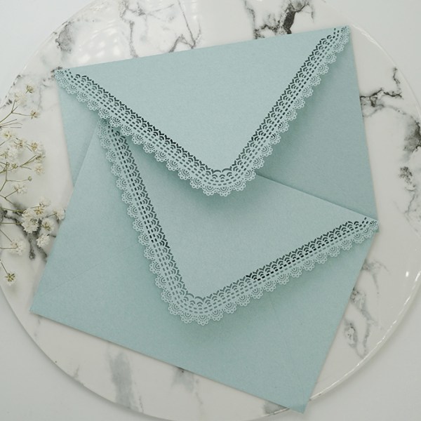 9 trekantede konvolutter udskåret blonde invitation bryllup invita