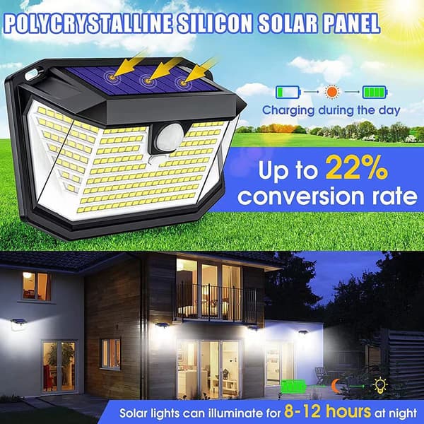 Udendørs Solcellelys, 【Holdbar Vandtæt Version】202 LED Solcellelys