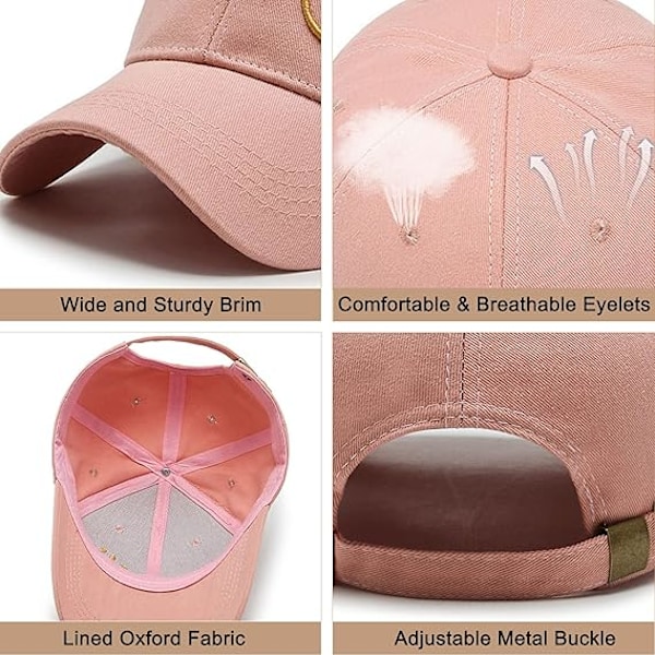 Basebollkeps, Anti-sol basebollkeps i bomull, Män Kvinnor Dam Sommar Unisex Justerbar pink