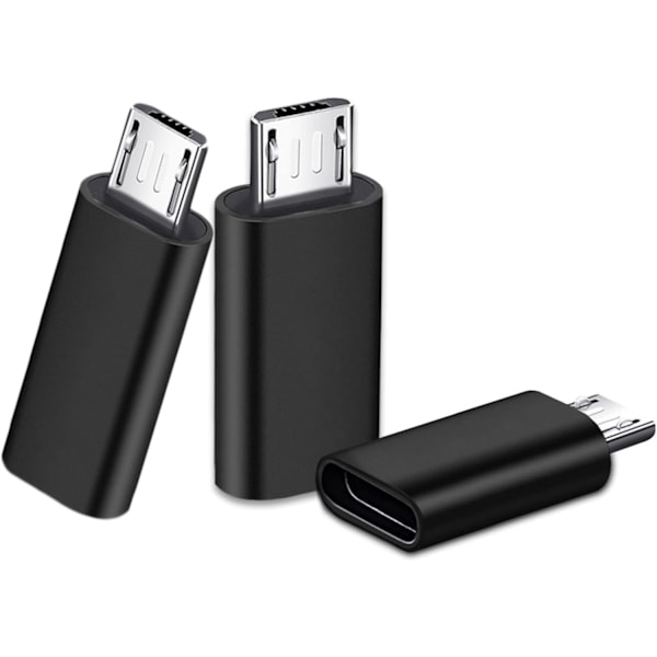 3 st USB C till Micro USB-adapter, Typ C Hona Micro USB Hane Adapter, 2.4A Snabbladdning för PC, Samsung, Huawei, etc (