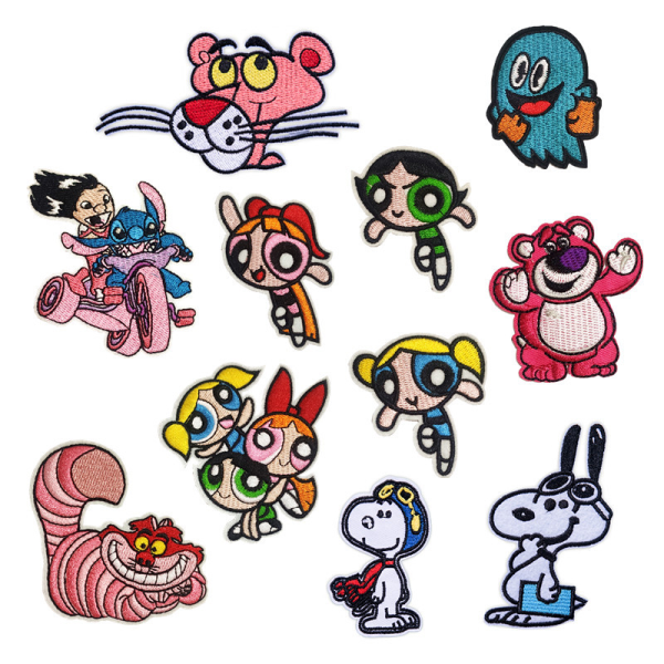 11 stk Cartoon Anime Powerpuff Girls Broderi Cloth Stickers Cl