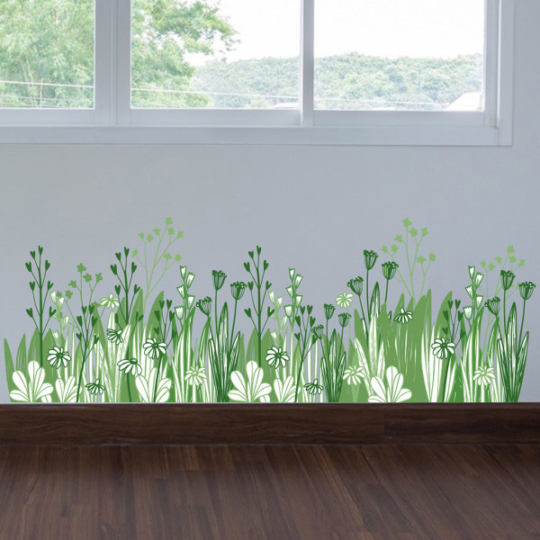 2 STK Wall Stickers Green Grasses Wall Stickers Veggdekaler for