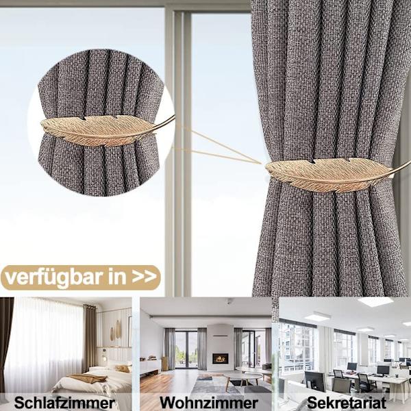 2 stk. gardinbindere, magnetiske gardinbindere, vinduesgardinbindere i legering