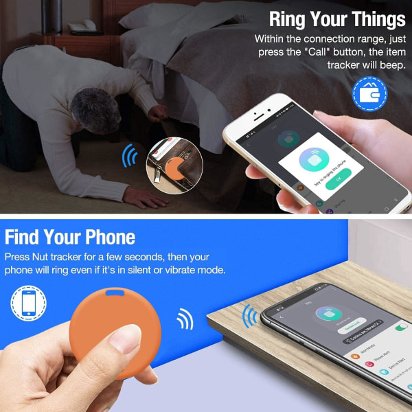 4 Pieces Key Finder (Support Android and iOS) Wireless Smart Trac