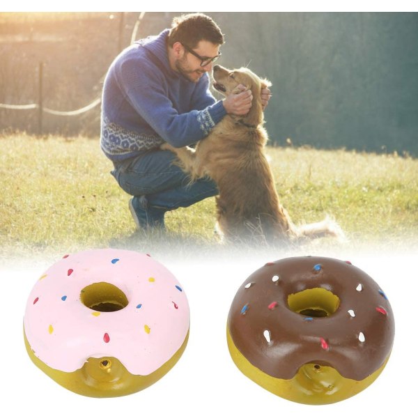 Hundetyggespil, 2 stk. Latex kæledyr Donut Form Lyd Tyggespil Pro