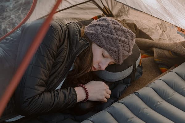 Campingkudde för sovande, uppblåsbar kudde för camping,