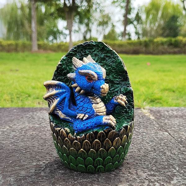Lava Baby Dragon Egg Resin Sculpture Home Statue Ornament De