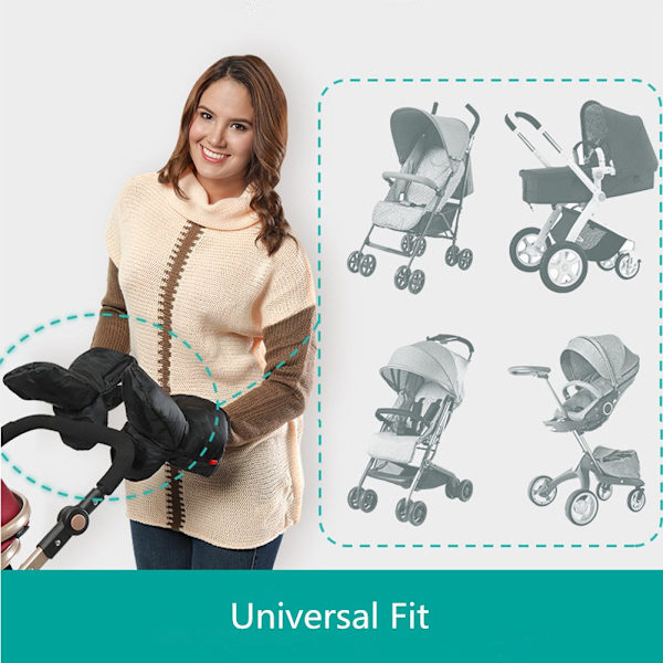Varma Muff Barnvagnshandskar - Vinter Anti-Freeze Extra Tjocka Vatten