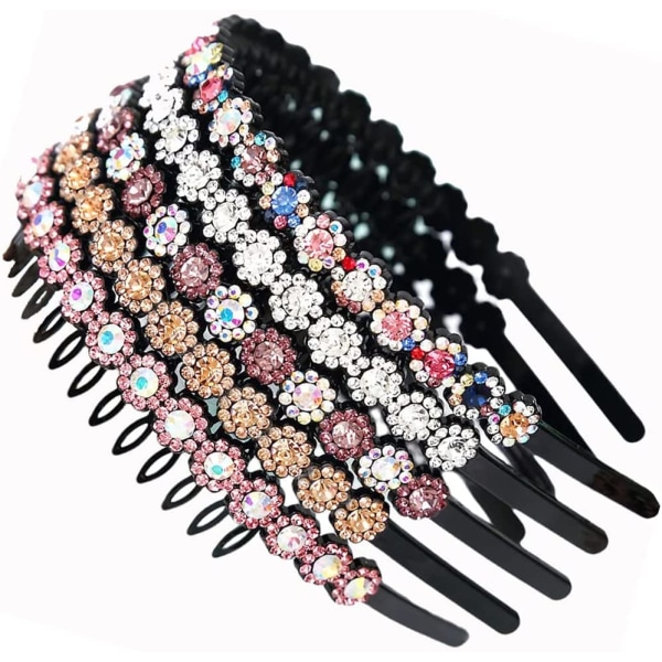 Chic damhuvudband, 5 stycken strass damhuvudband, Wom