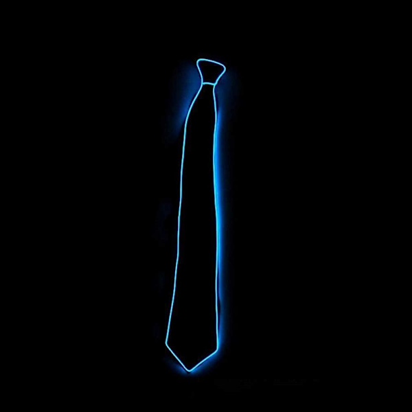 (Blå) LED Slips - Lysende Slips - Neon LED Slips - LED Lysende Slips - Kul Nyhet Slips For Fest